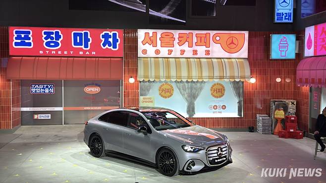 메르세데스-벤츠가 지난 20일 진행한 '디 올-뉴 일렉트릭 C-클래스 월드 프리미어' 행사. 김수지 기자&nbsp;