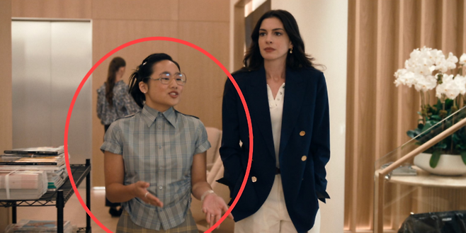 ‘악마는 프라다를 입는다2’에서 중국인 비하 의혹이 불거진 캐릭터(왼쪽). [연합뉴스]