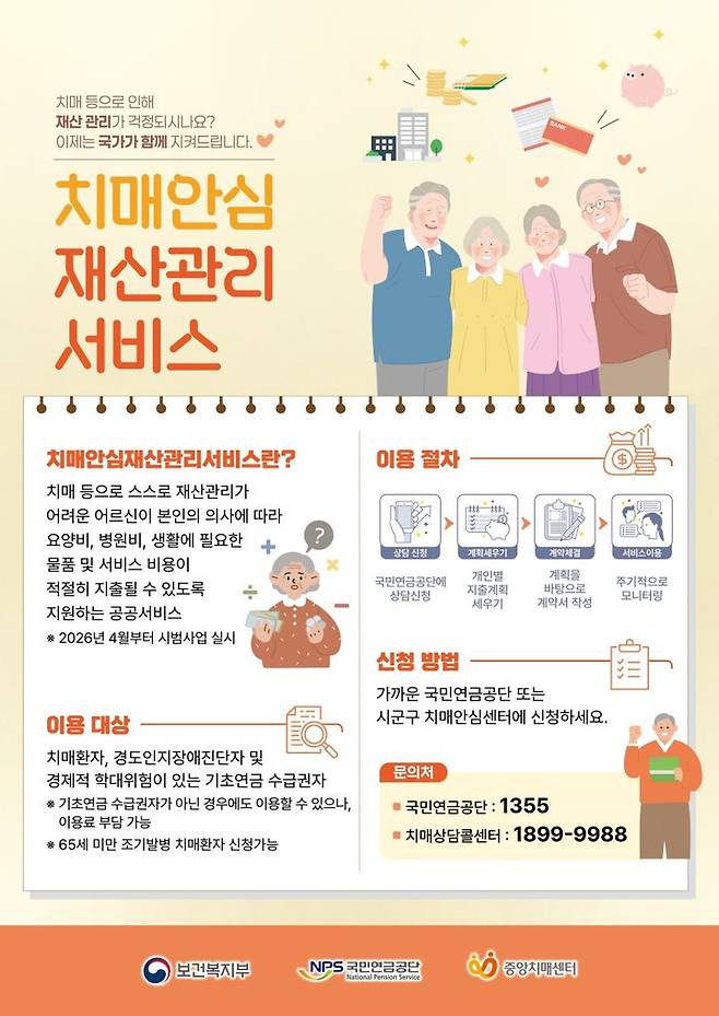 [세종=뉴시스]치매안심재산관리서비스 시범사업 포스터. (사진=보건복지부 제공) 2026.04.21. photo@newsis.com *재판매 및 DB 금지