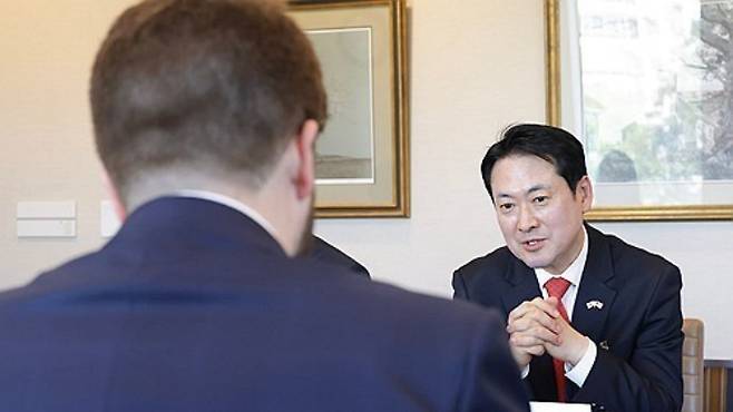 국민의힘이 장동혁 대표가 사흘간 미국 체류 일정을 연장한 이후인 16일(현지시간)에 진행한 일정 관련 사진을 이날 출입기자단에 배포했다. 국민의힘 제공