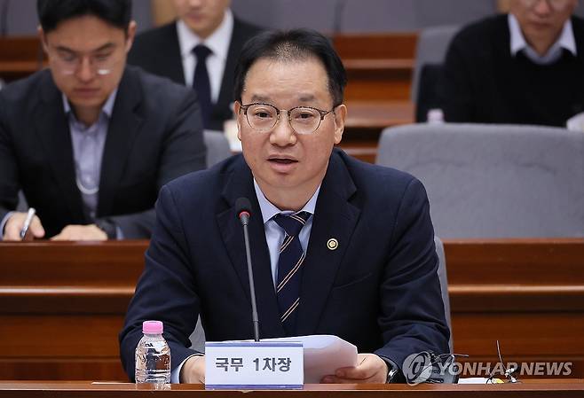 드론·대드론 통합 TF 제2차 전체회의에서 발언하는 김영수 국무1차장 [연합뉴스 자료사진]