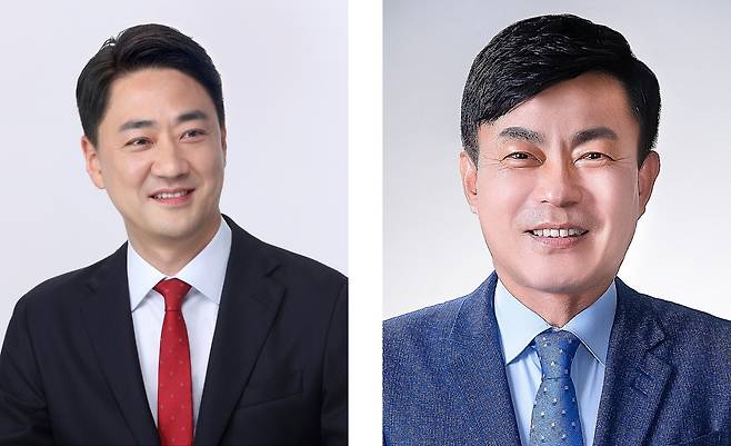 국민의 힘 후보 최재훈 달성군수(왼쪽). 더불어민주당 후보 김보경 달성군의회 부의장. /후보 측 제공