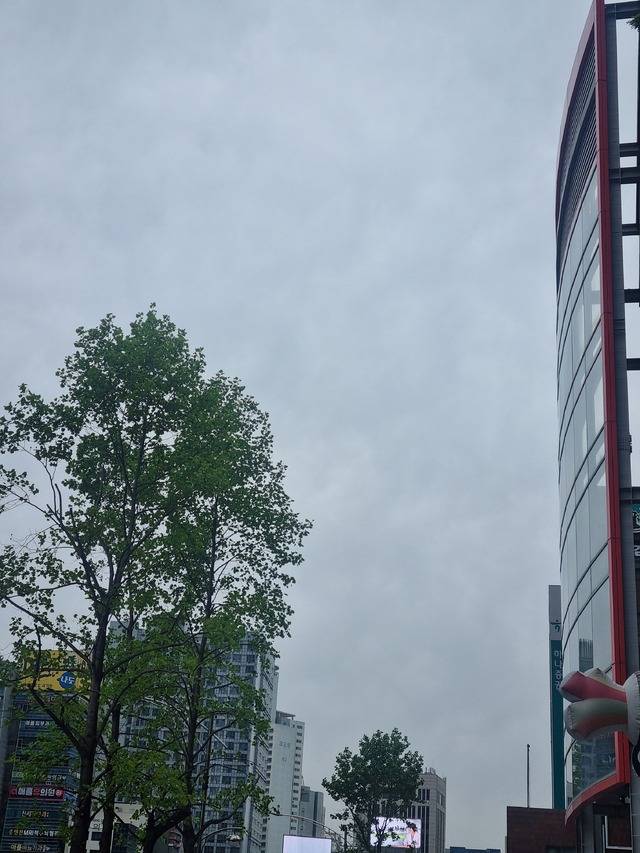 황사와 미세먼지 영향으로 뿌옇게 보이는 하늘(박성윤 기자)