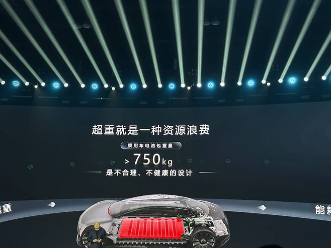 지난 21일 오후 7시30분(현지시간) 중국 베이징 국가회의센터에서 CATL(닝더스다이)이 슈퍼 테크데이를 열고 차세대 전기차 배터리 기술을 선보였다. 베이징=김은정 특파원