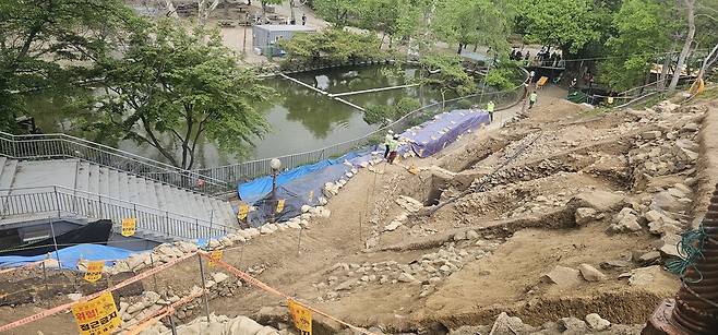 달성 남측 성벽 상부에서 성 안쪽을 내려다본 모습 ⓒ시사저널 김성영