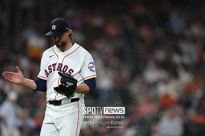 ▲ 휴스턴 애스트로스 라이언 와이스가 22일 2026 메이저리그&nbsp;클리블랜드 가디언스와의 원정경기에 선발 등판했다. 3⅓이닝 5피안타(1피홈런) 4볼넷 4탈삼진 2실점에 그치며 또 조기 강판을 겪었다. 메이저리그에서 계속 고전 중이다.