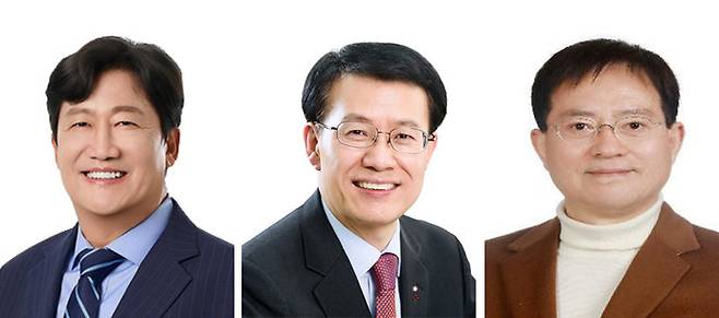 더불어민주당 손배찬, 국민의힘 박용호, 무소속 이재홍 후보.(왼쪽부터)