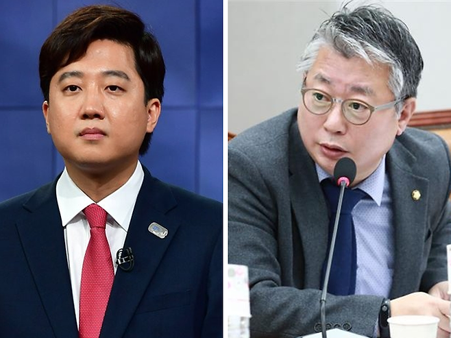 이준석 개혁신당 대표(왼쪽)와 조응천 전 국회의원. 사진=연합뉴스