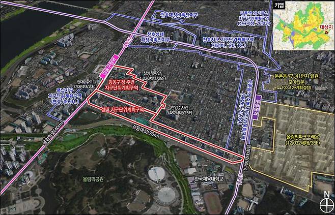강동구 성내동 451번지 일대 위치도(서울시 제공)