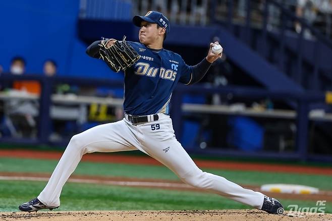 NC 구창모가 23일 서울 고척스카이돔에서 열린 2026 KBO리그 키움전에서 힘차게 공을 던지고 있다. 사진 | NC 다이노스