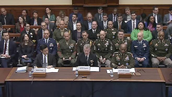 2026년 4월 22일(현지 시각) 미국 워싱턴 미하원군사위원회 청문회 전경./미하원군사위원회TV