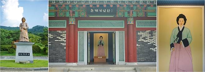 논개가 그려진 의암사 전경