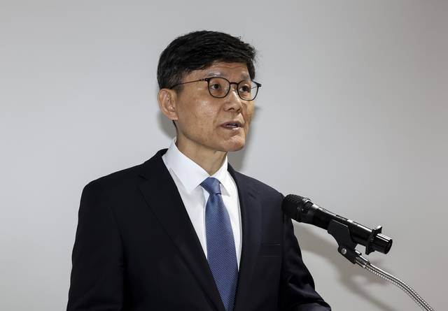정상우 감사원 사무총장이 23일 서울 종로구 감사원에서 열린 ‘윤석열 정권 정치검찰 조작기소 의혹 사건 진상규명 국정조사특별위원회’ 현장조사에서 현황 보고를 하고 있다. [국회사진기자단]