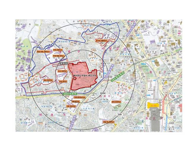 북아현2구역 위치도. fnDB