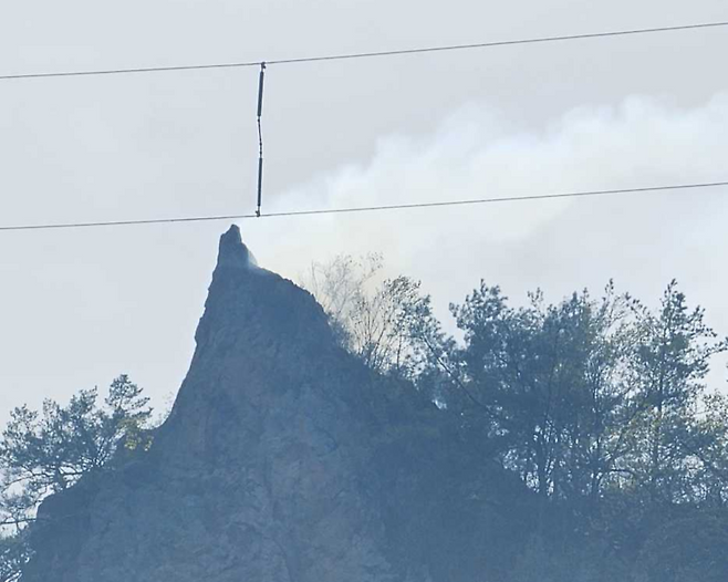 ▲ 태백 장성동 국유림 화재 모습 [강원도소방본부 제공]