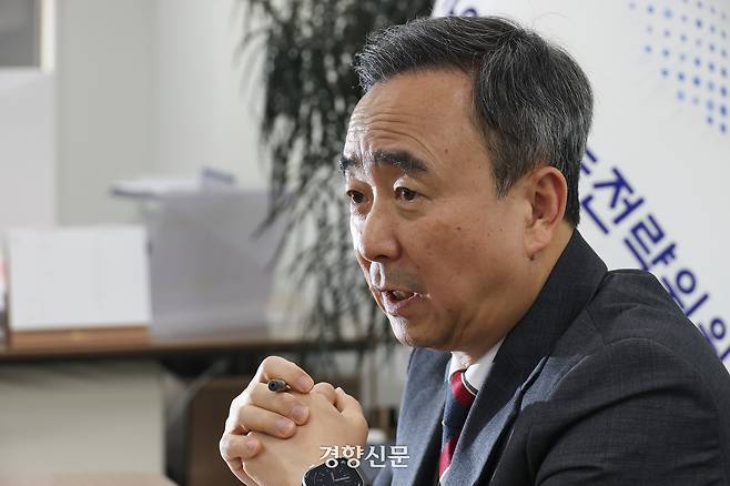 임문영 국가인공지능전략위원회 부위원장이 지난달 30일 서울 중구 국가인공지능전략위원회에서 경향신문과 인터뷰를 하고 있다. 권도현 기자