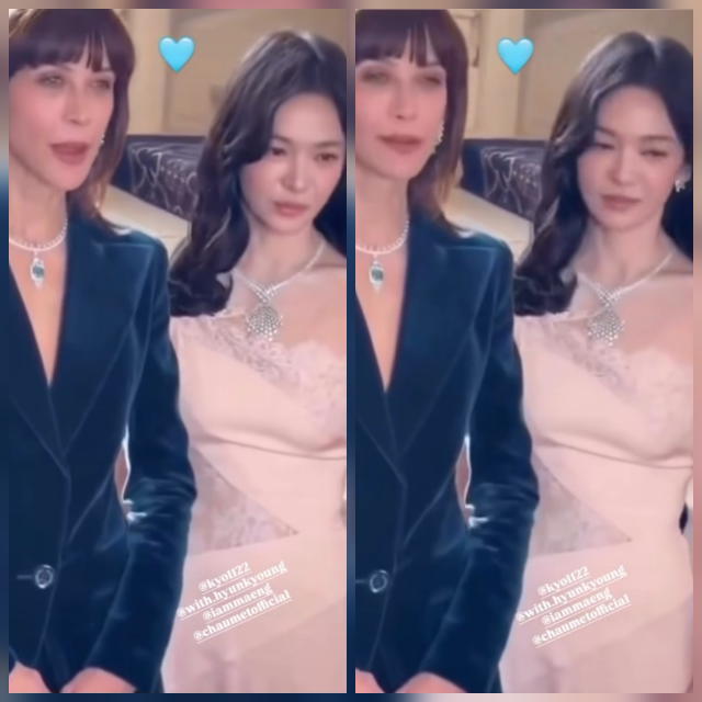 송혜교가 프랑스 대표 아이콘 소피 마르소와 나란히 선 장면에서 독보적인 존재감을 드러냈다. 사진=송혜교 SNS