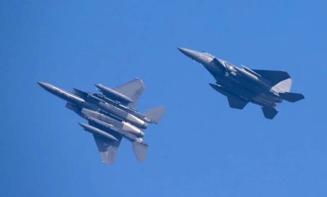 공군 F-15K가 출격하는 모습. 기사와 직접적인 관련 없는 사진 [연합]