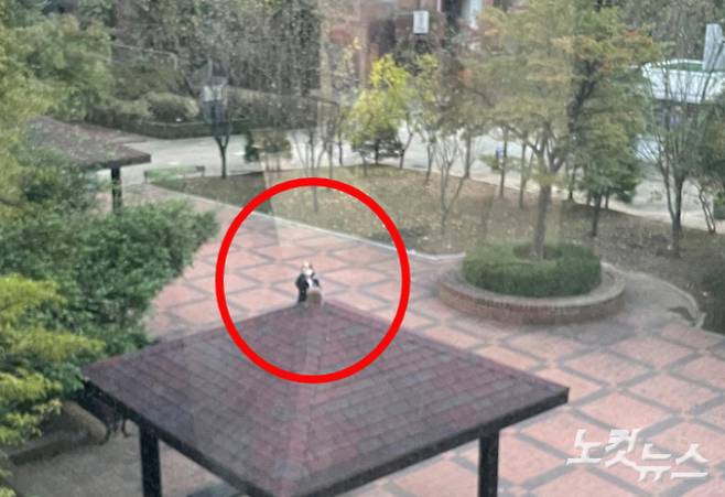 수경씨가 지아씨네 집 내부를 바깥에서 찍고 있는 모습. 독자 제공