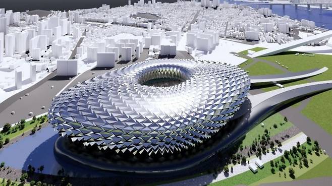 인공지능 자율제어로 실시간 구동되는 키네틱 파사드 목업. 중앙대학교