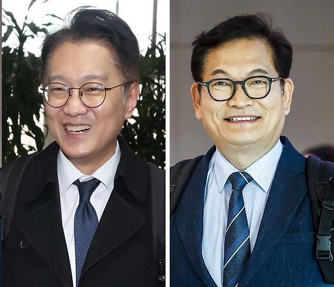 김남준 전 청와대 대변인(왼쪽), 송영길 더불어민주당 전 대표(왼쪽). 뉴시스