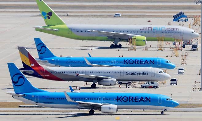 인천국제공항 계류장에서 항공기들이 대기하고 있다. 2026.4.7 ⓒ 뉴스1