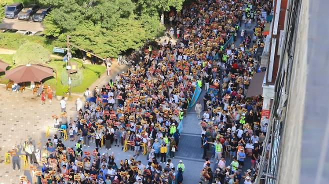 과천시 신천지 반대 집회. 과천지킴시민연대 제공