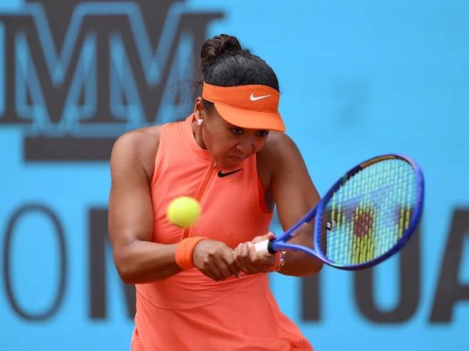 마드리드 오픈에서 첫 경기를 승리한 오사카 나오미. 게티이미지