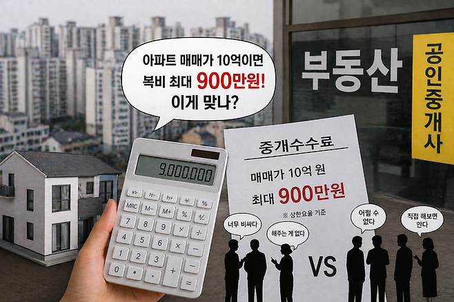 공인중개사 수수료 논쟁과 관련해 챗GPT로 생성한 이미지