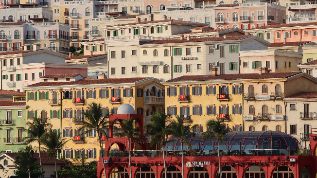 Buildings at Sunset Town in Phu Quoc (Song Seung-hyun/The Korea Herald)