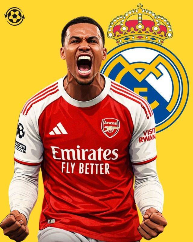 레알 마드리드가 아스널의 센터백 가브리에 마갈량이스 영입에 관심을 보이고 있다./Transfer News Live 제공