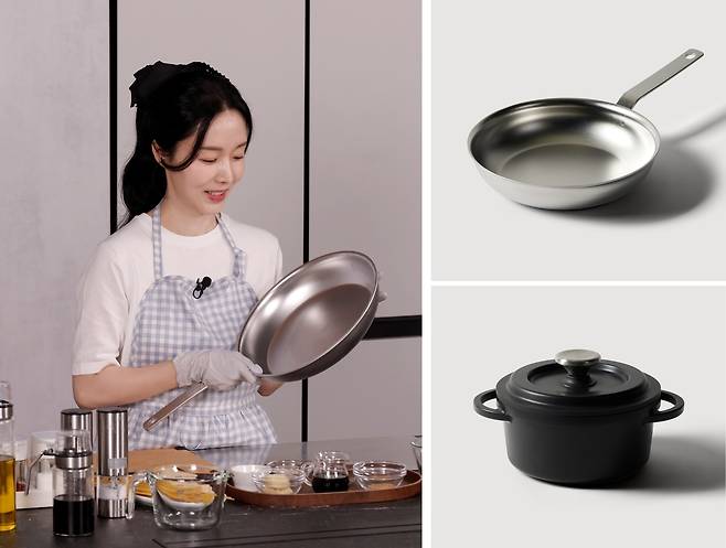 ㈜신세계까사의 라이프스타일 브랜드 ‘자주(JAJU)’가 스마트한 살림꾼으로 활약 중인 배우 이정현과 협업을 통해 선보인 살림 노하우 콘텐츠가 좋은 반응을 얻고 있다. 사진은 이정현의 유튜브 채널을 통해 공개한 콘텐츠 ‘이정현의 자주로운 생활’ 중 한 장면과 이정현이 사용한 상품들 [신세계까사]