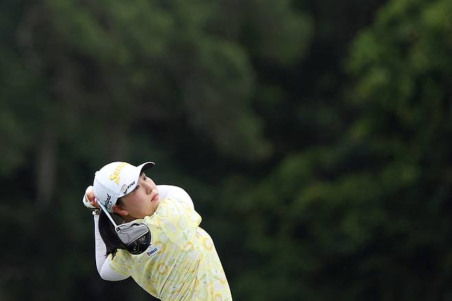 티샷을 하고 있는 다케다 리오. 사진 제공=AFP연합뉴스