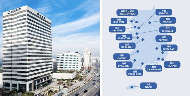 강남 건설회관 1층 팜투어 서울본사를 포함한 전국 16개 주요 지점. 사진제공|팜투어