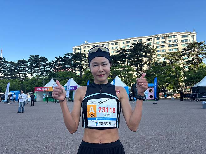 2026 서울하프마라톤 10k 여자부에서는 노유연씨가 36분 31초로 1위를 기록했다. 노씨는 2002년 부산아시안게임을 앞두고 ‘제2의 임춘애’로 불렸던 유망주다. 노씨는 출산과 육아로 러닝을 10년간 쉬다가 현재 러닝 코치로 일하며 매주 마라톤을 뛰고 있다. /최하연 기자