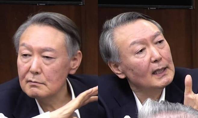 지난 1월13일 내란 사건 1심 결심 공판에 출석한 윤석열 전 대통령이 최후진술을 하고 있는 모습. 서울중앙지법 제공