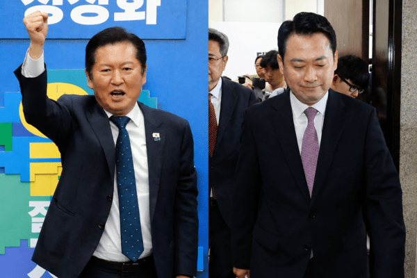 정청래 더불어민주당 대표(왼쪽)와 장동혁 국민의힘 대표. 연합뉴스