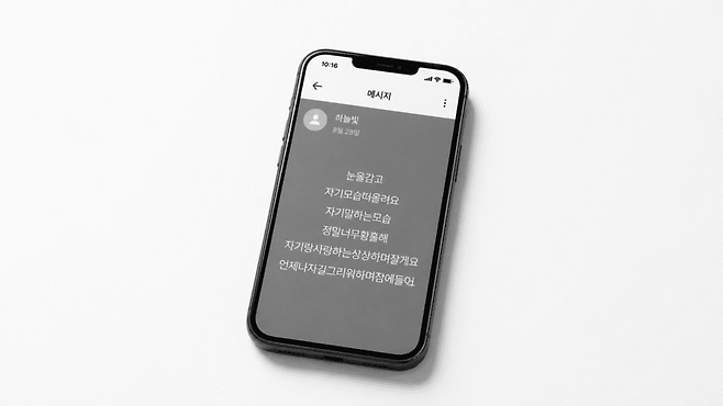 X가 자신의 카카오톡 멀티 프로필에 올렸던 메시지 중 일부. ChatGPT AI로 재구성
