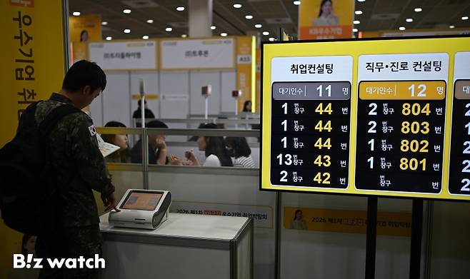 27일 서울 삼성동 코엑스에서 국민은행 주최로 '2026 1차 KB굿잡 우수기업 취업박람회'가 열리고 있다./사진=이명근 기자 qwe123@