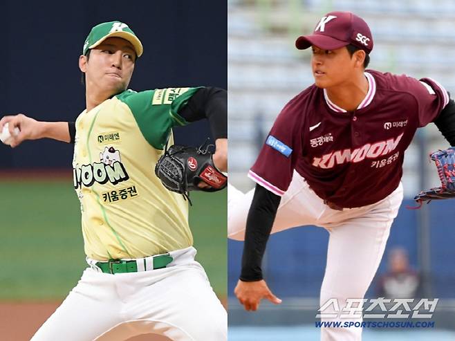 키움 히어로즈 안우진(왼쪽)과 박준현. 스포츠조선DB