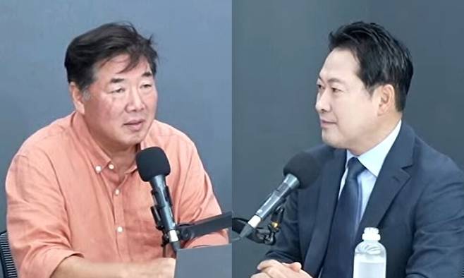 2025년 8월16일 장동혁 당시 국민의힘 당대표 선거 후보가 고성국티브이(TV) 유튜브에 출연했을 때의 모습. 고성국티브이 갈무리