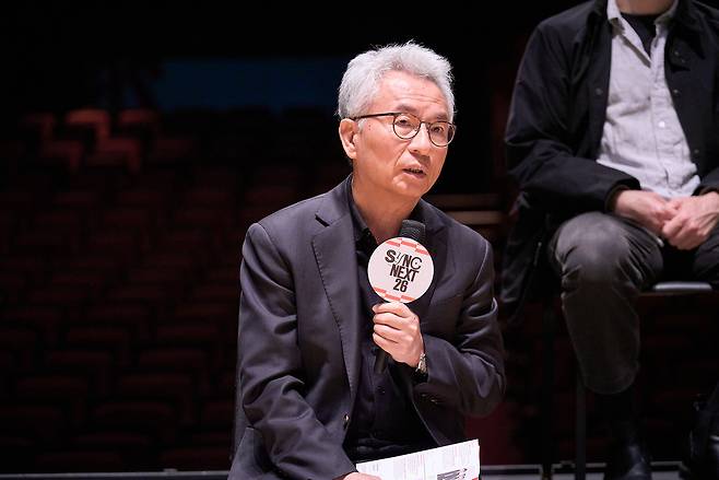 27일 서울 종로구 세종문화회관에서 열린 컨템퍼러리 시즌 ‘싱크 넥스트 26’ 기자간담회에서 안호상 세종문화회관 사장이 발언하고 있다. 세종문화회관 제공