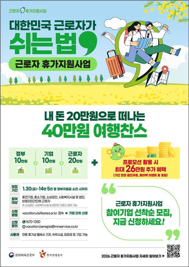 근로자 휴가지원사업 홍보 포스터. 문화체육관광부 제공