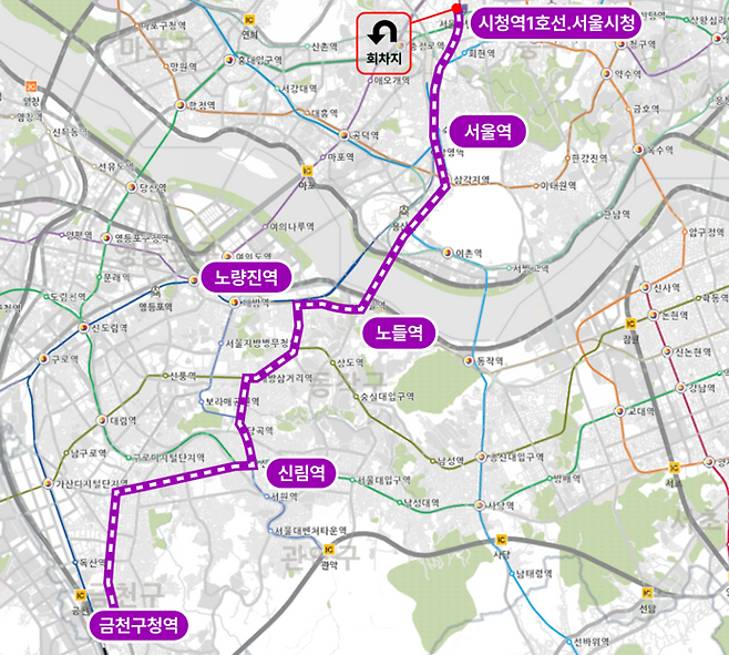 A504 노선도. <제공=서울시>