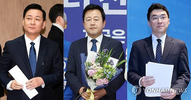 민주당, 하남갑 이광재-평택을 김용남-안산갑 김남국 전략공천 (서울=연합뉴스) 더불어민주당은 27일 6·3 지방선거와 함께 치러지는 경기 지역 국회의원 재·보궐선거 전략공천자를 발표했다. 왼쪽부터 경기 하남갑 보궐선거에 이광재 전 강원지사, 평택을 재선거에 김용남 전 의원, 안산갑 보궐선거에 김남국 전 의원. 2026.4.27 [연합뉴스 자료사진] scoop@yna.co.kr