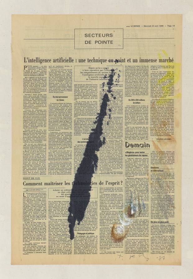 물방울, Waterdrops,&nbsp; &nbsp;신문지에 아크릴릭, Acrylic on newspaper,&nbsp; &nbsp;49.6x33.6cm,&nbsp; &nbsp;1987 / 사진=제주도립미술관