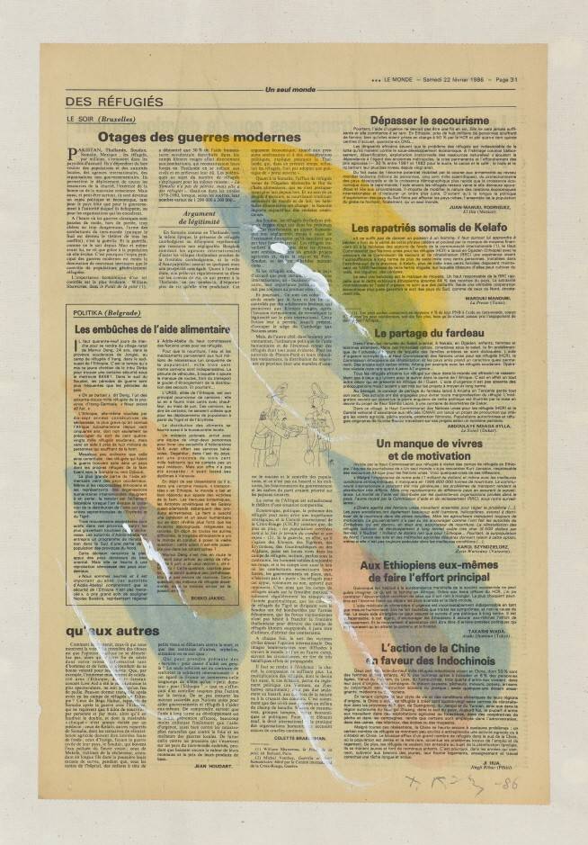 물방울, Waterdrops,&nbsp; &nbsp;신문지에 아크릴릭, Acrylic on newspaper,&nbsp; 49.6x33.5cm,&nbsp; &nbsp;1986 / 사진=제주도립미술관