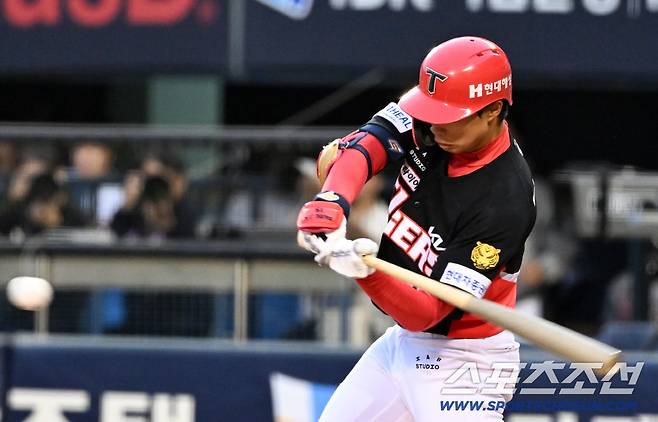 18일 잠실구장에서 열린 두산과 KIA의 경기. KIA 박재현이 타격을 하고 있다. 잠실=박재만 기자 pjm@sportschosun.com/2026.04.18/