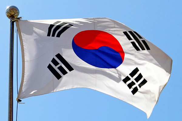 게양된 태극기.