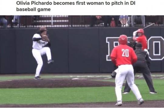 미국대학야구 1부리그에 최초의 여자투수가 등판했다. / 사진=MLB닷컴 홈페이지 캡처. 연합뉴스